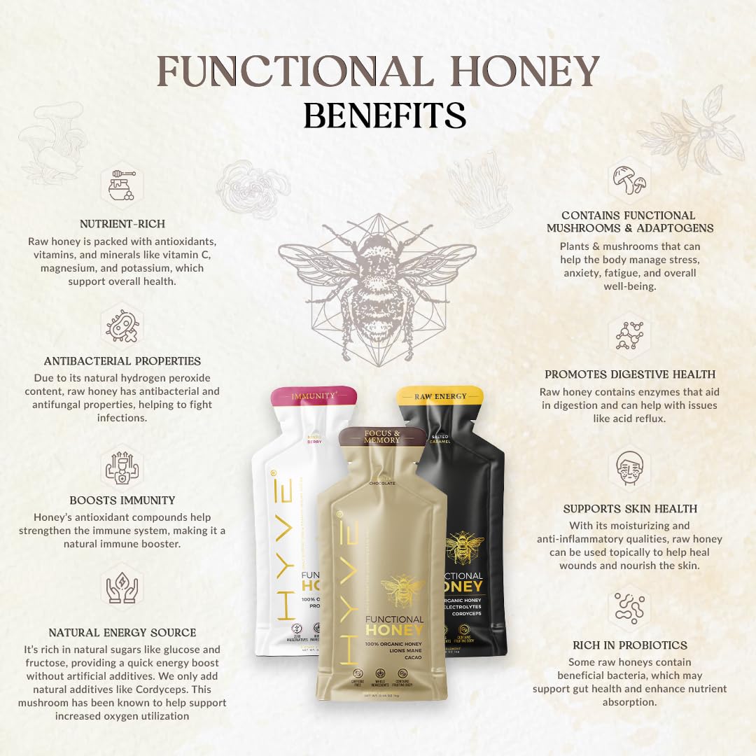 HYVE Organic Honey drizzle highlights natural sweetness.