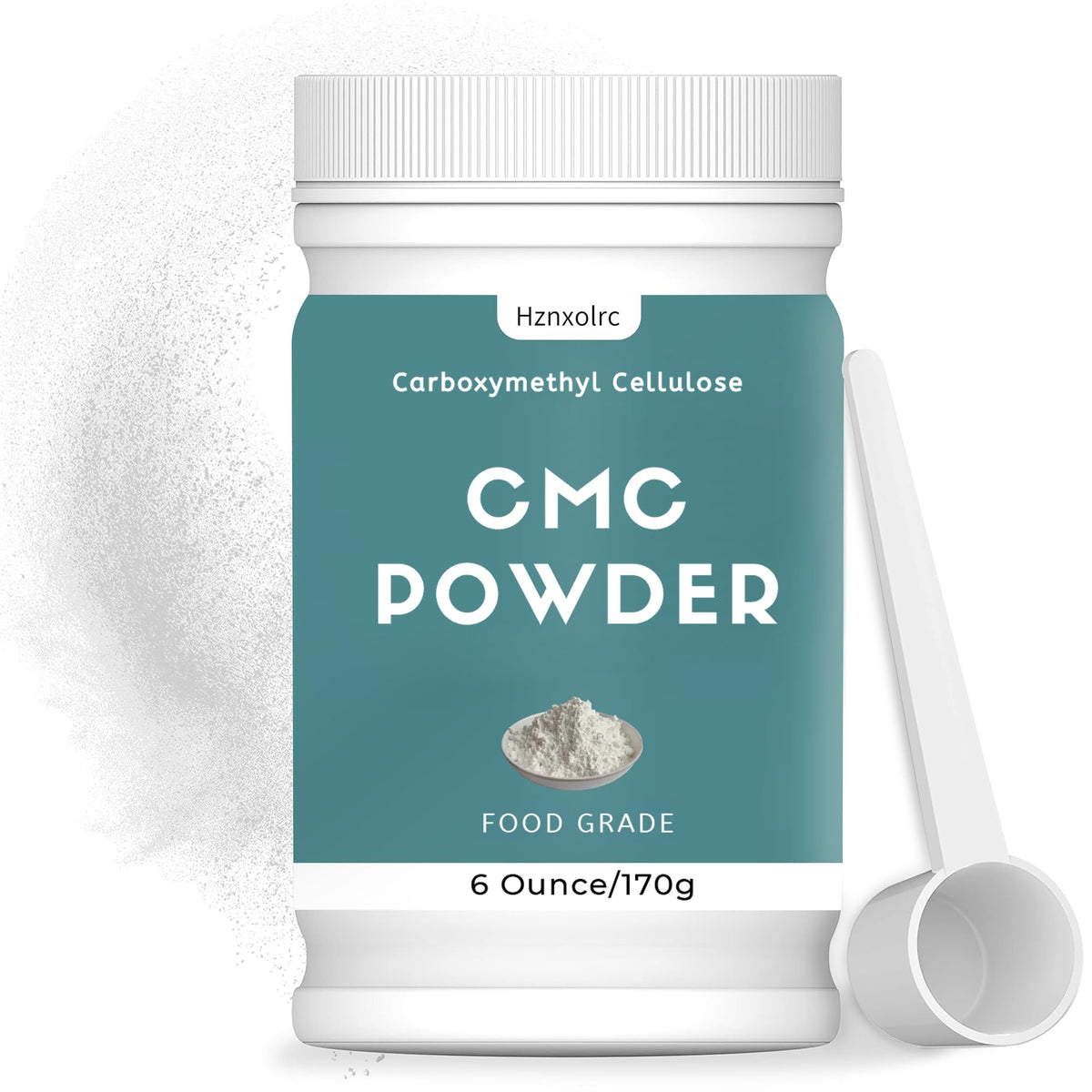 Hznxolrc 6 oz CMC powder closeup shows texture enhancement for sauces and dressings.