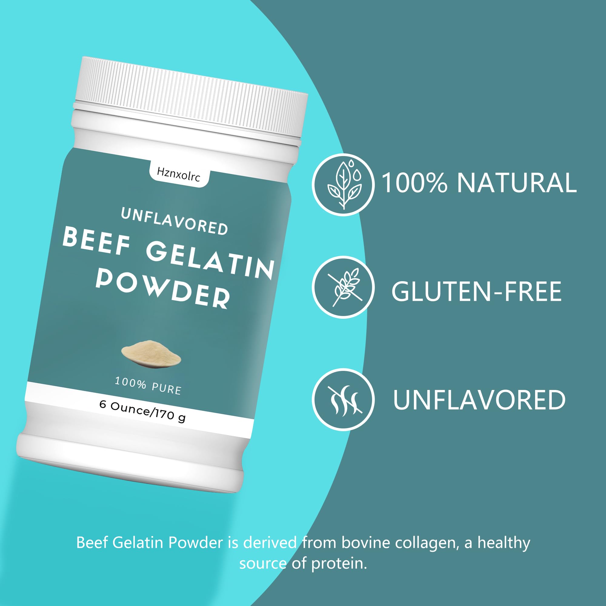 Hznxolrc beef gelatin powder unflavored dissolving in hot liquid for easy thickening.