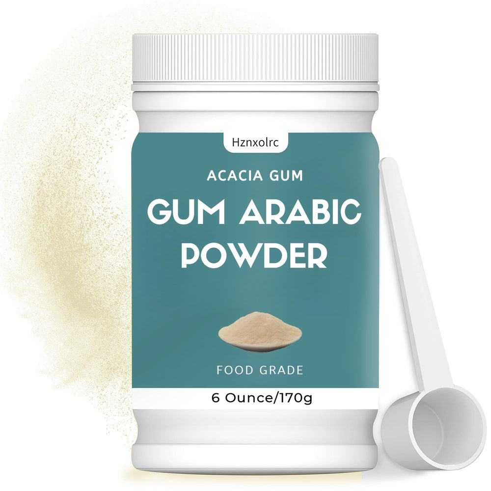 Hznxolrc Gum Arabic powder packaging showcases purity and convenience