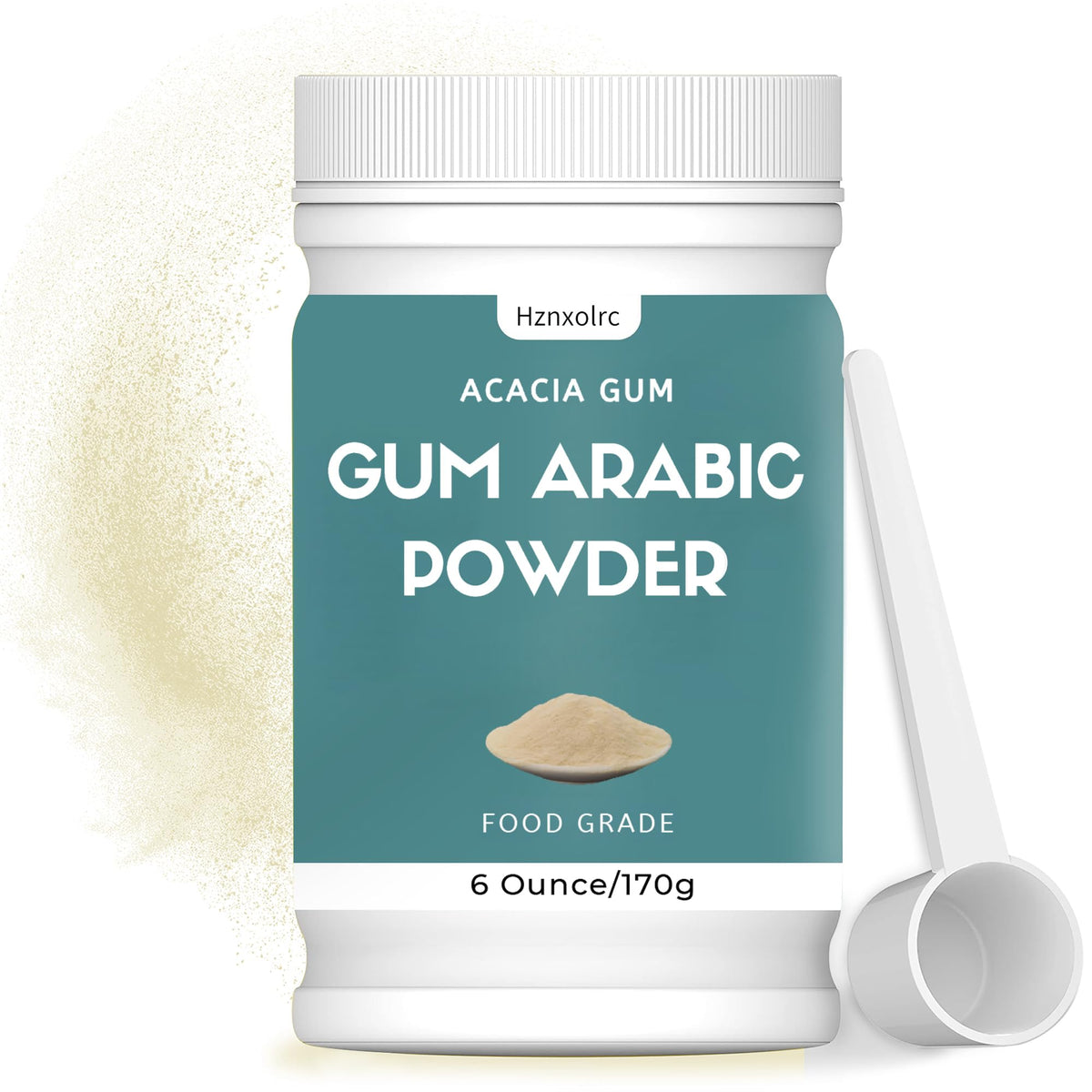 Hznxolrc Gum Arabic powder packaging showcases purity and convenience