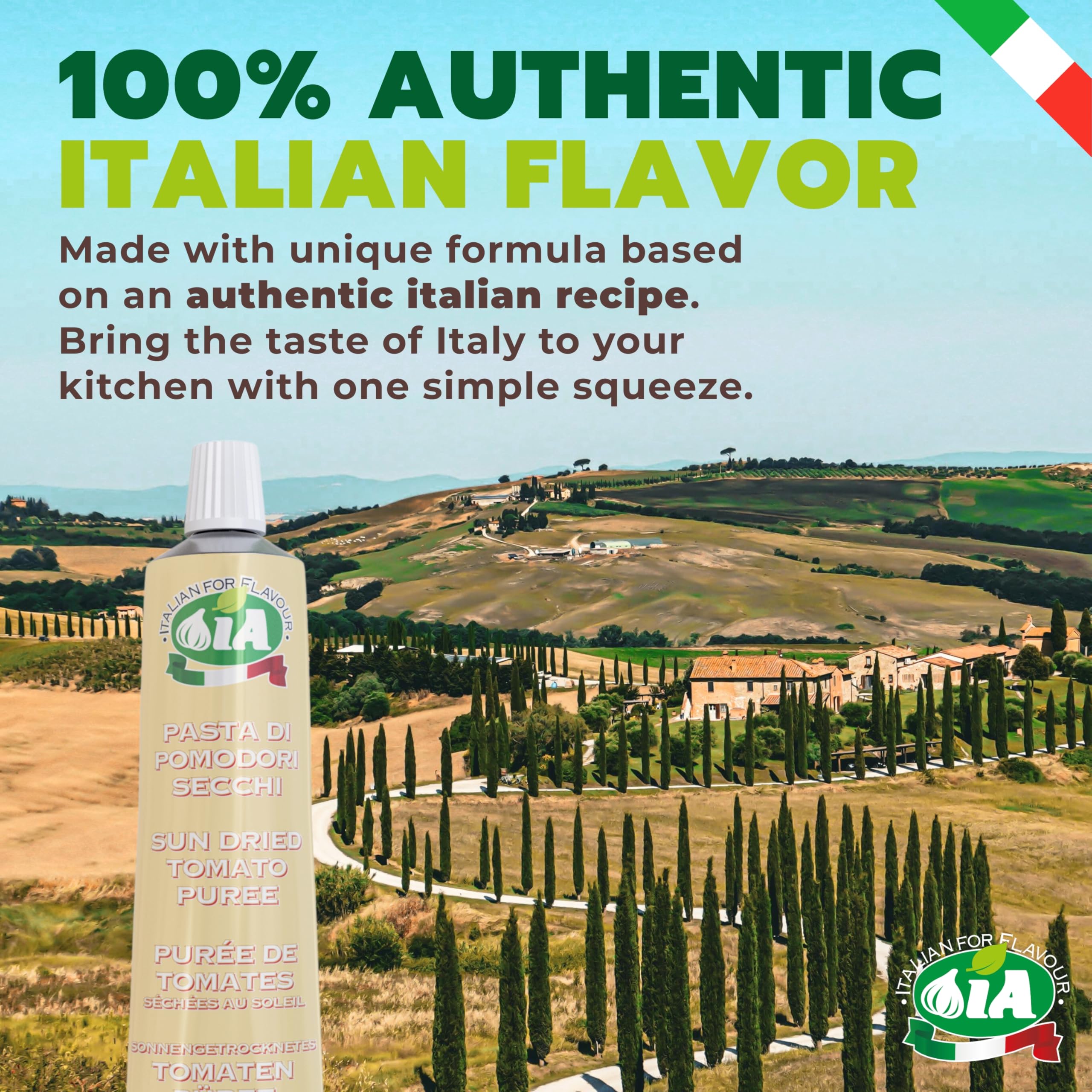 IA sun-dried tomato paste supports gluten-free Italian-inspired meals.