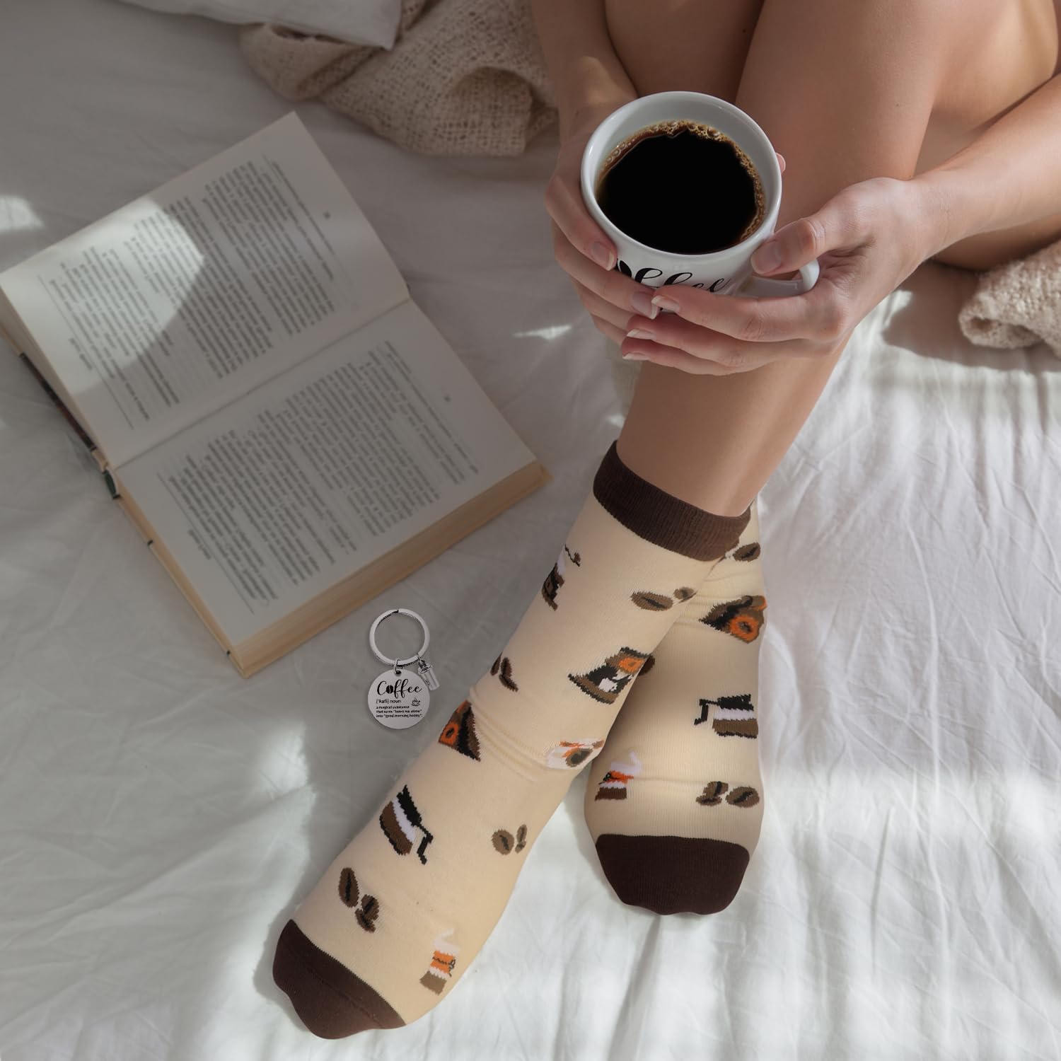 iaovueby Coffee Gifts socks: cozy patterns that warm your feet during coffee breaks.