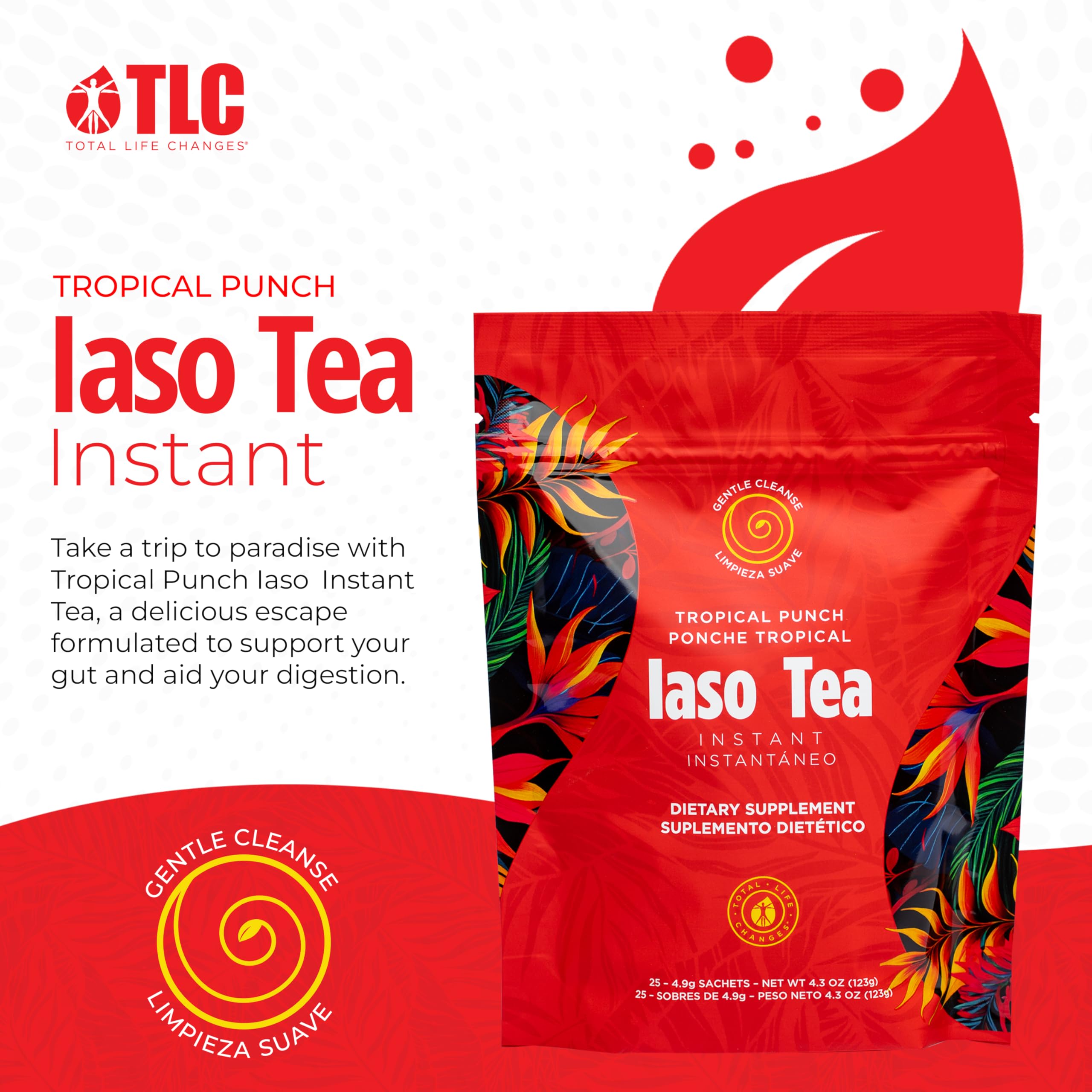 IASO Instant Tea Tropical Punch poured tea ready to refresh after workouts
