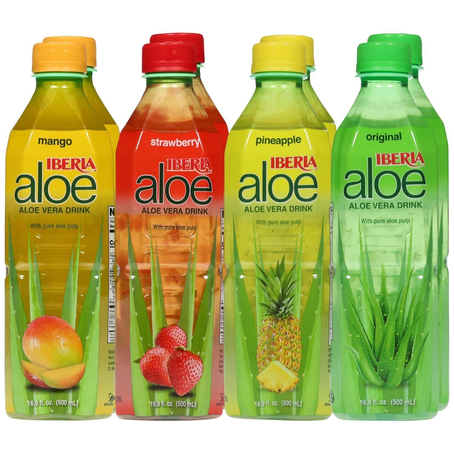 Iberia Aloe Drink 8-pack original with pulp, ideal for on-the-go hydration