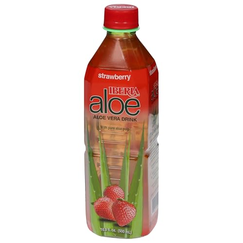 Iberia Aloe Vera Strawberry glass serve suggests a cool, fruity refreshment