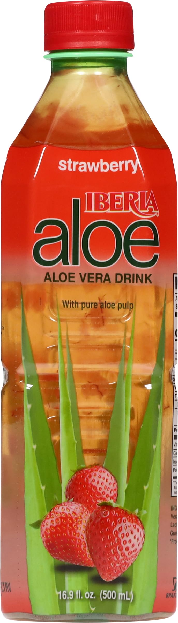 Iberia Aloe Vera Strawberry packaging 8-pack emphasizes convenient on-the-go hydration
