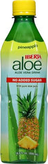 Iberia Aloe Vera Drink with Pulp eight-pack display suggests convenient daily refreshment.