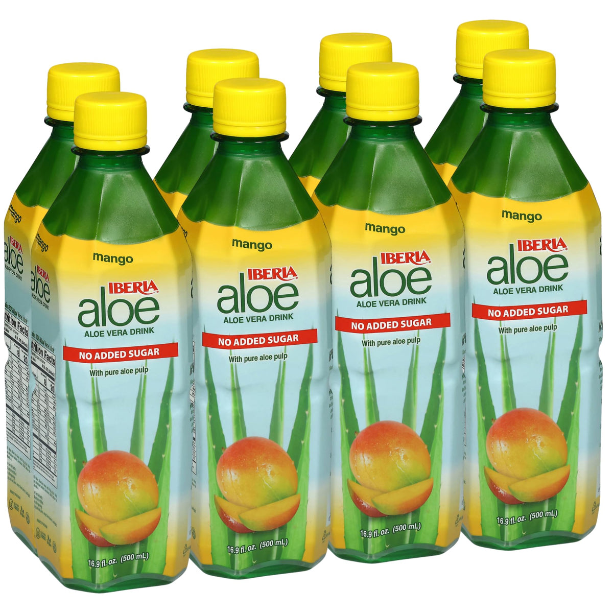 Iberia Aloe Vera with Pulp Mango bottle highlighting real aloe texture and tropical flavor