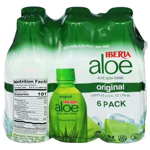 Iberia Aloe Vera Original bottle front view ready for on-the-go refreshment