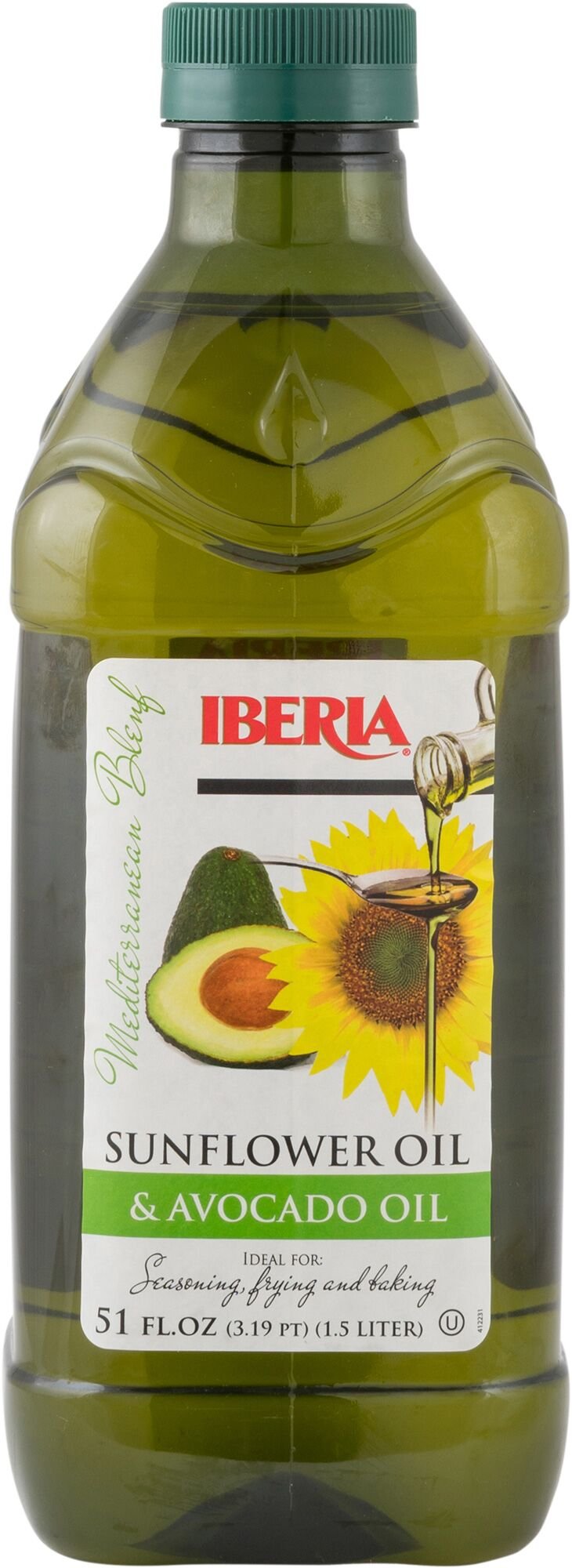 Iberia Avocado and Sunflower Oil bottle showing premium blend for everyday meals.