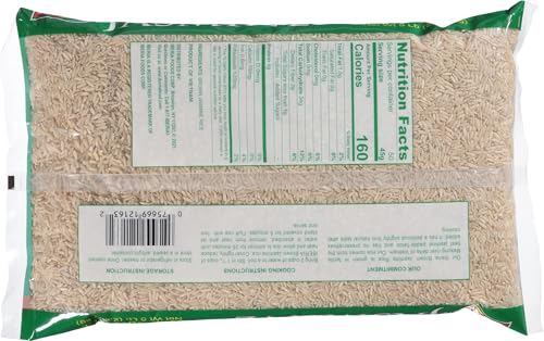 Iberia Brown Jasmine Rice after cooking, fluffy grains in a serving bowl with aroma.