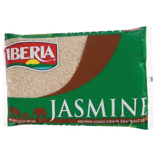 Ingredients laid out for Iberia Brown Jasmine Rice.