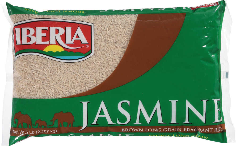 Iberia Brown Jasmine Rice pack demonstrates premium grains for versatile meals.