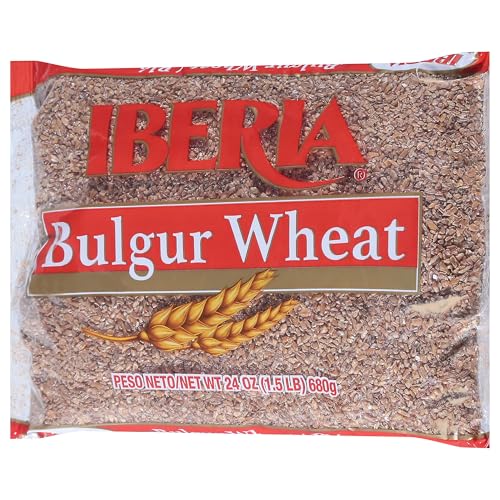 Pot on the stove with Iberia bulgur wheat simmering for a meal.