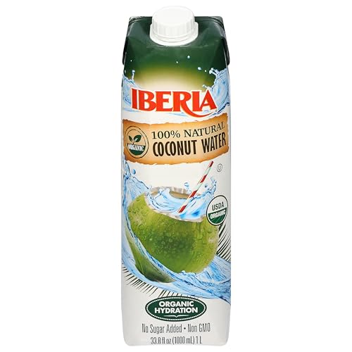 Pack of Iberia coconut water bottles ready for sharing with family.