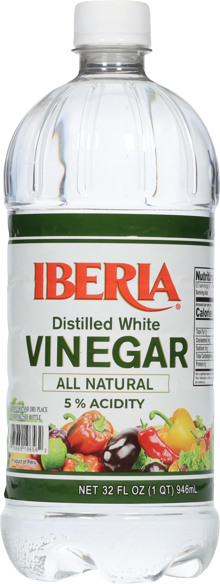 Iberia Distilled White Vinegar bottle, a versatile kitchen staple for dressings and marinades.