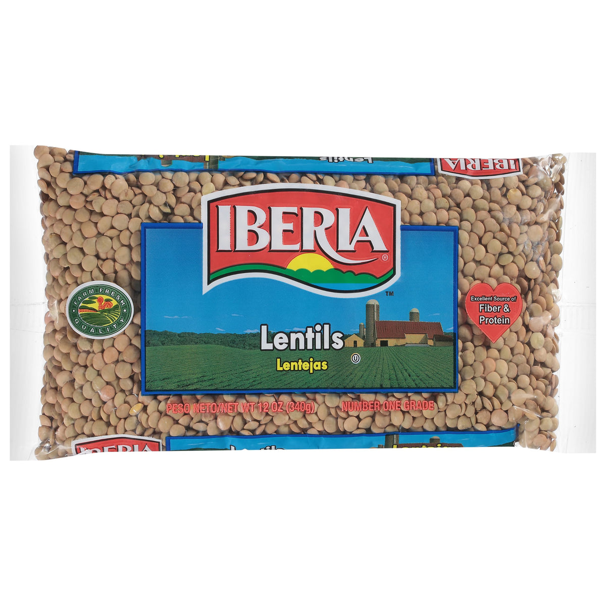 Iberia Dry Lentils pack front, ready for wholesome meals.