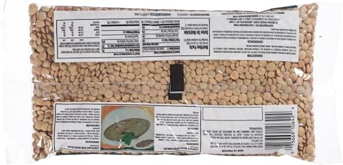 Iberia Dry Lentils pack, closeup of nutrition label showing no sugar or fats.