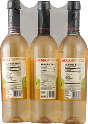 Iberia Dry White Cooking Wine in kitchen pantry, long shelf life option.