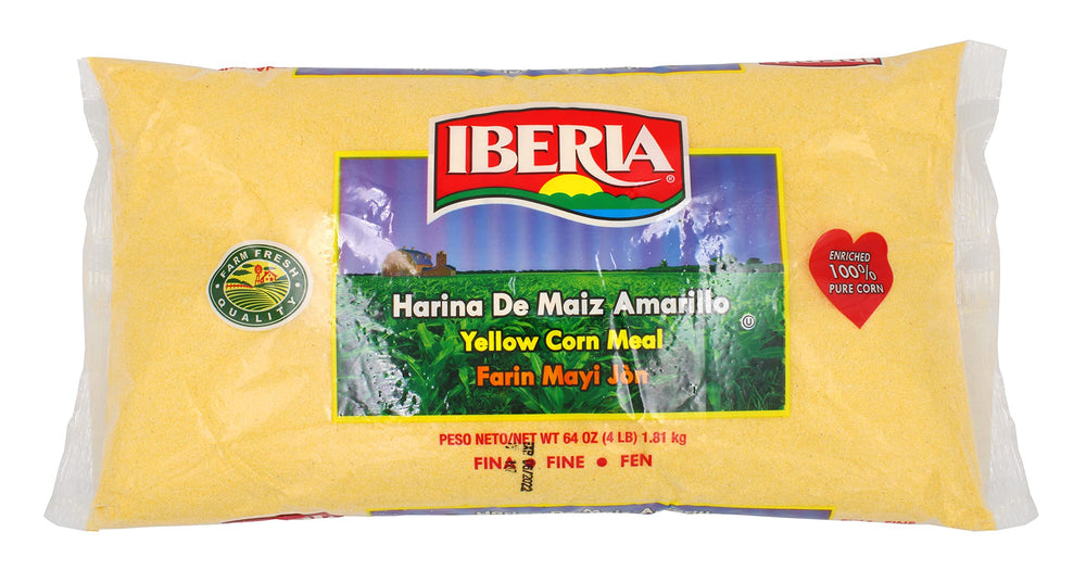Iberia Fine Corn Meal pre cooked 4lb bag with smooth texture for quick recipes