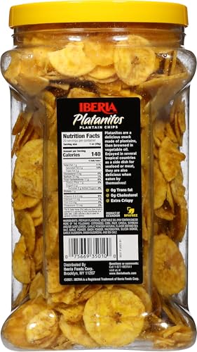 Iberia Garlic Plantain Chips on a plate with dip, ideal for sharing