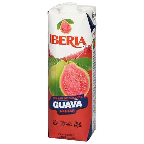 Iberia Guava Nectar glass served with ice for tropical sipping.