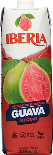 Iberia Guava Nectar ingredients label with real guava puree.