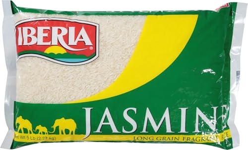 Iberia Jasmine Rice steaming bowl highlights fluffy grains and fragrant aroma.