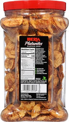 Iberia Maduritos close-up reveals crunchy plantain chips with ripe sweet flavor