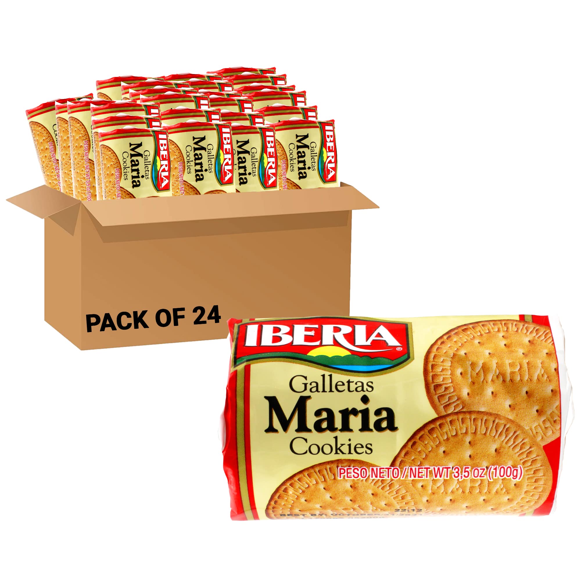 Iberia Maria Cookies pack view for sharing in a bulk 24-pack.