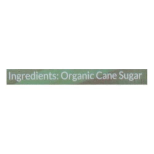 Iberia Organic Cane Sugar packaging label, confirming non-GMO and fair trade credentials.