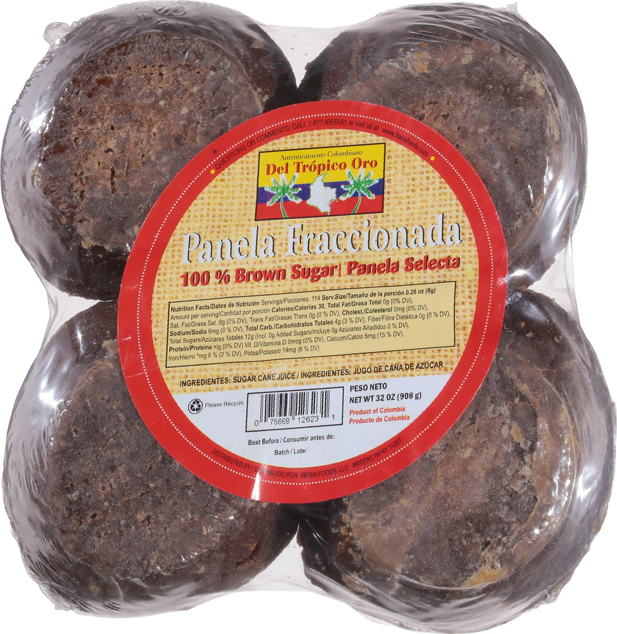 Iberia Panela fractionated 32-ounce package for versatile beverages and baking