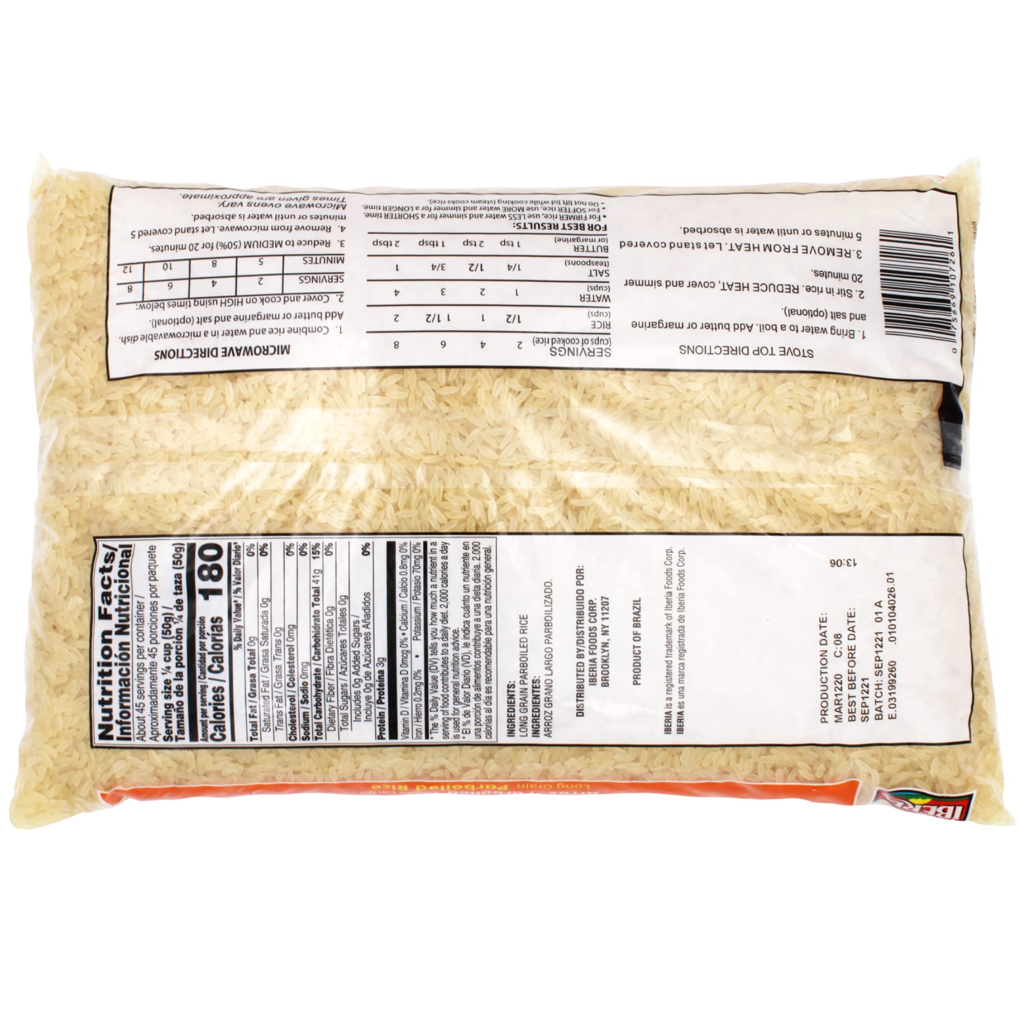 Iberia parboiled rice 5 lb serving bowl highlights versatile, quick meals.