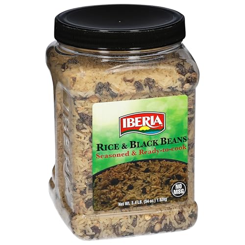 Iberia Rice and Black Beans steaming bowl with savory aroma.