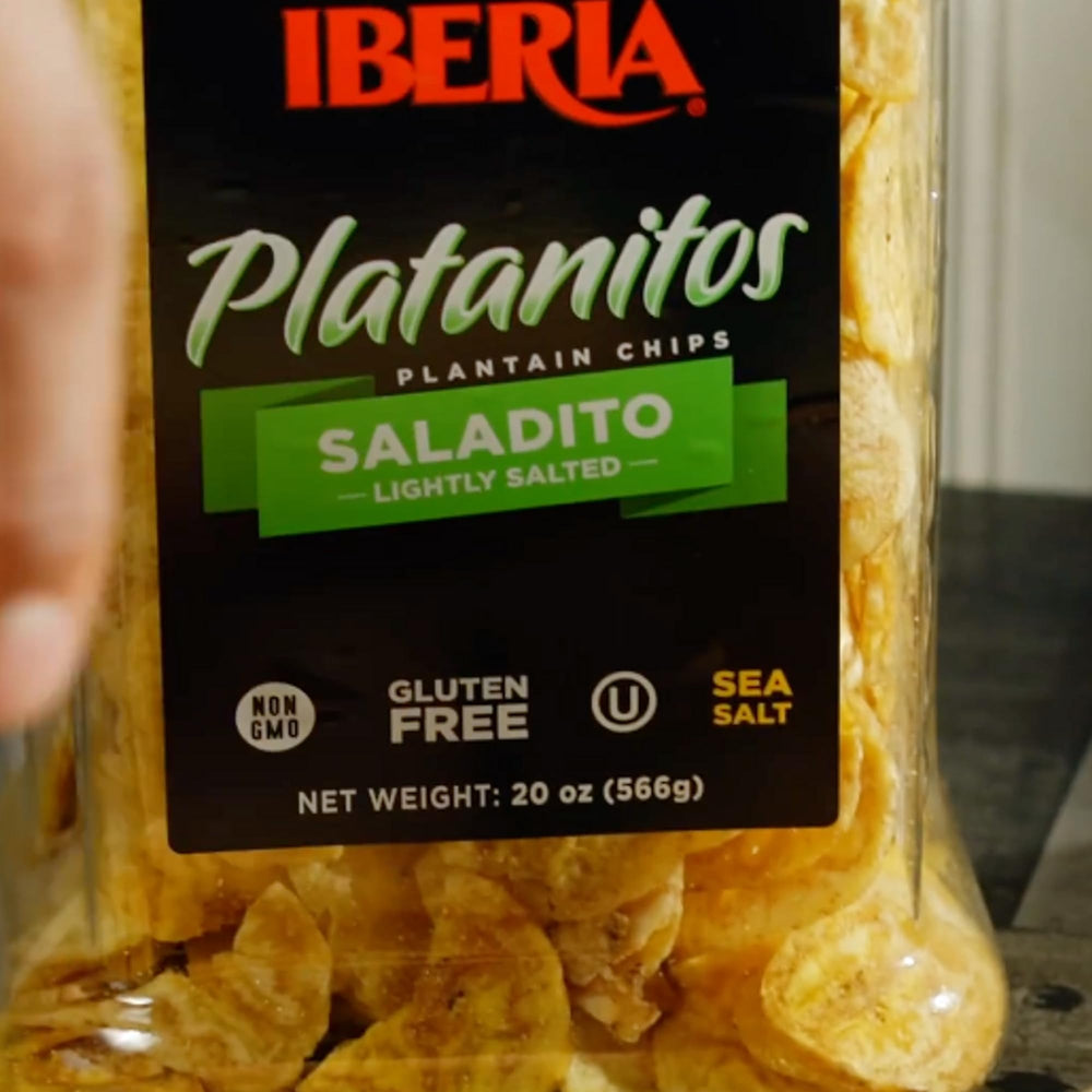 Iberia Saladito Plantain Chips foil-sealed pack, easy to store and enjoy on the go.