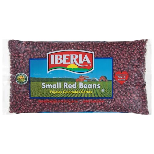 Close-up of Iberia small red beans highlighting dry texture and quality.