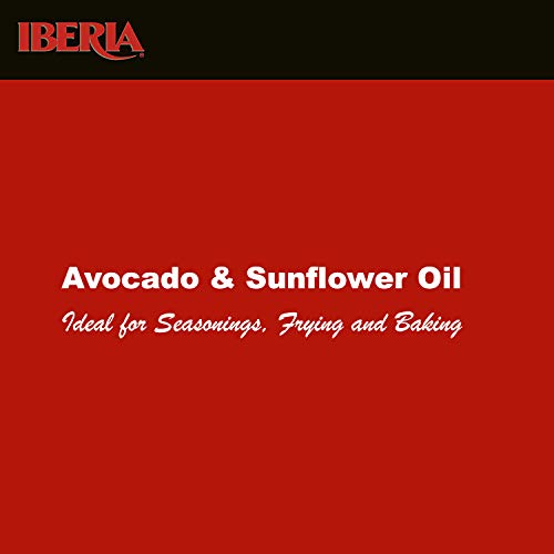 Iberia Sunflower Avocado Oil label showing kosher certification and high smoke point.