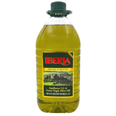 Iberia Sunflower & Extra Virgin Olive Oil Blend bottle pouring, perfect for sautéing and dressings.