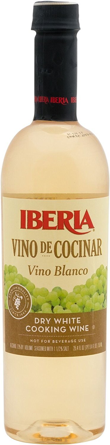 Iberia White Cooking Wine bottle pour enhances sauces and sautéed dishes.