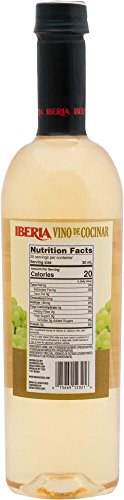 Iberia White Cooking Wine label closeup highlights quality for cooking.
