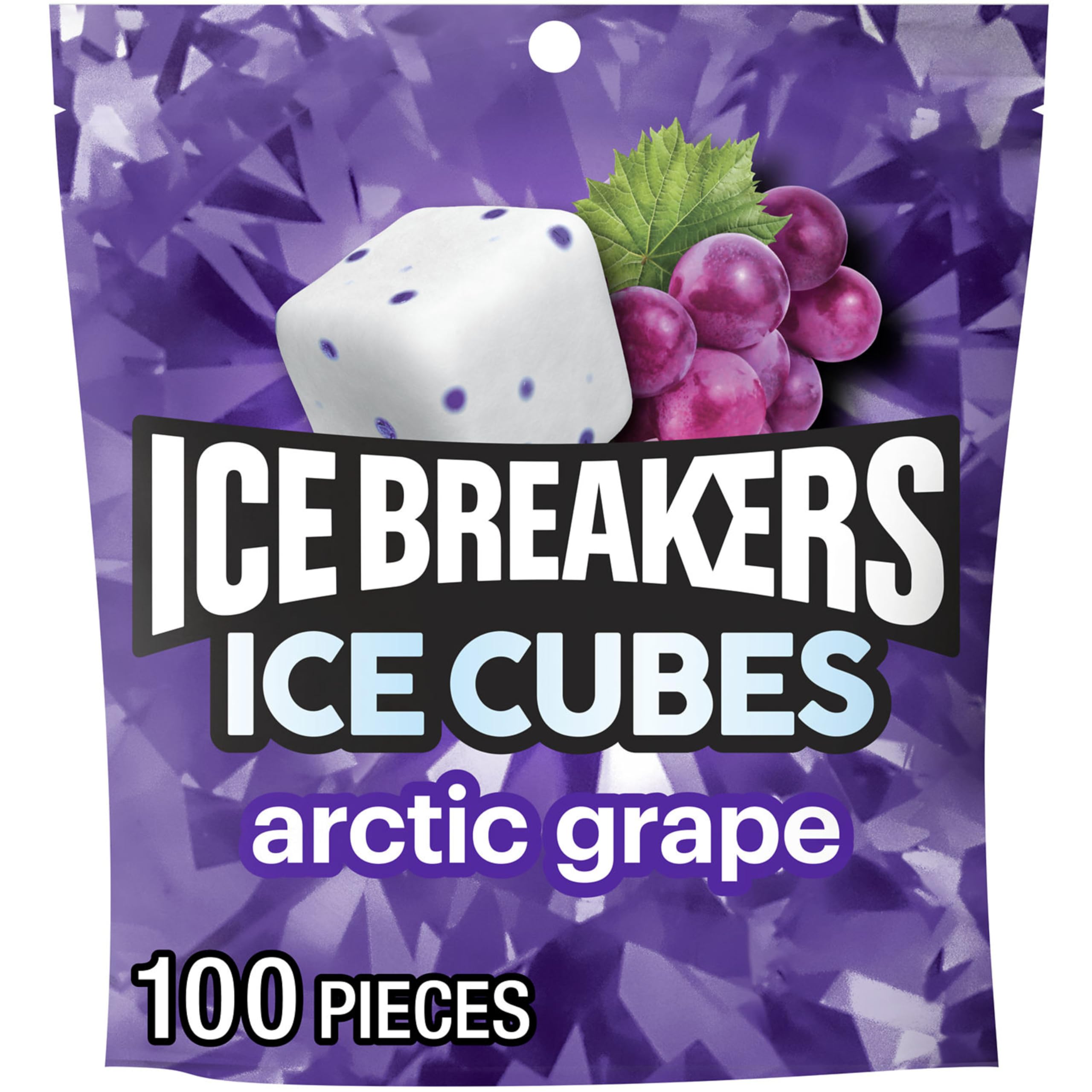Ice Breakers Arctic Grape gum pouch ready for on-the-go freshness.