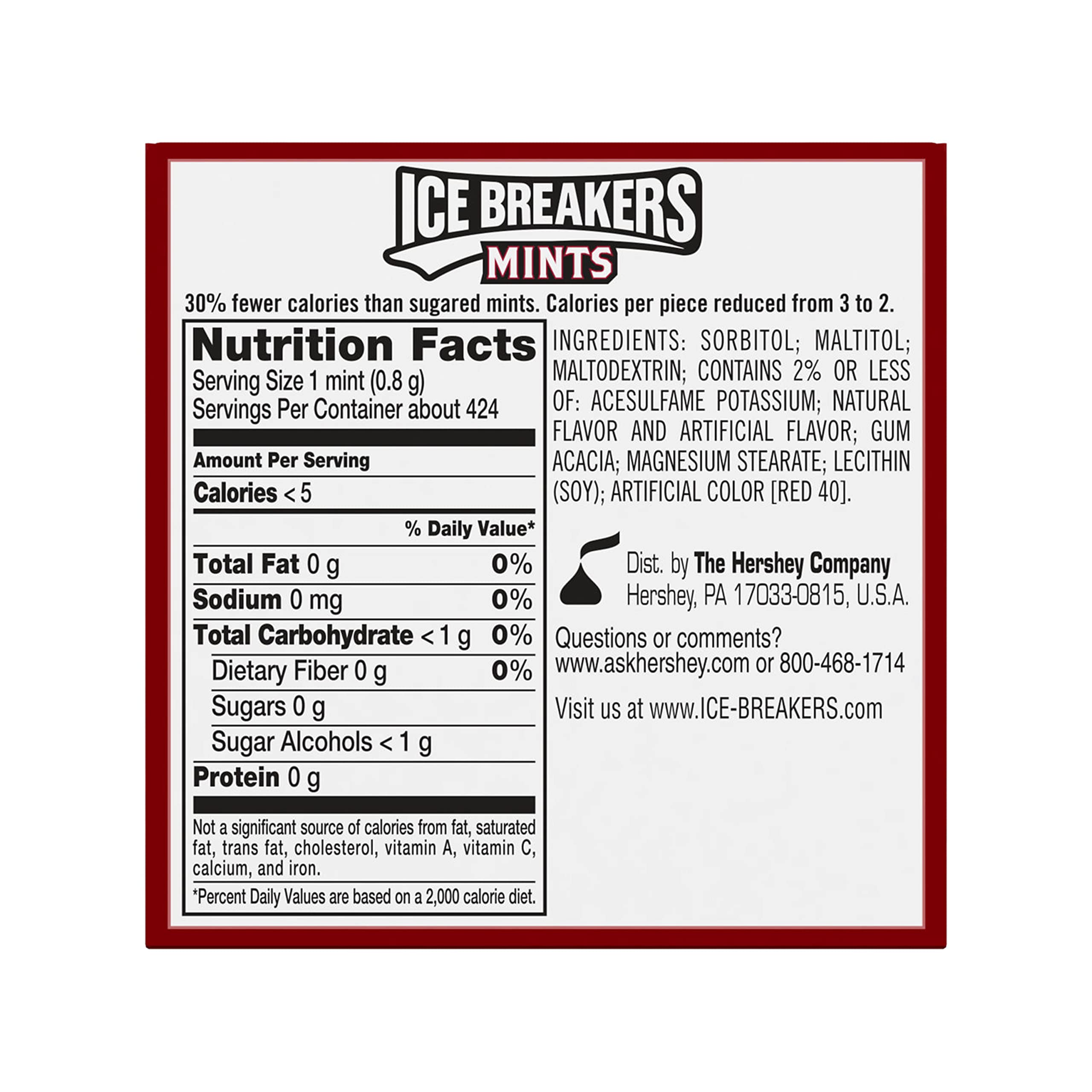 Ice Breakers cinnamon-flavored mints with crystal accents ideal for breath refresh anytime.