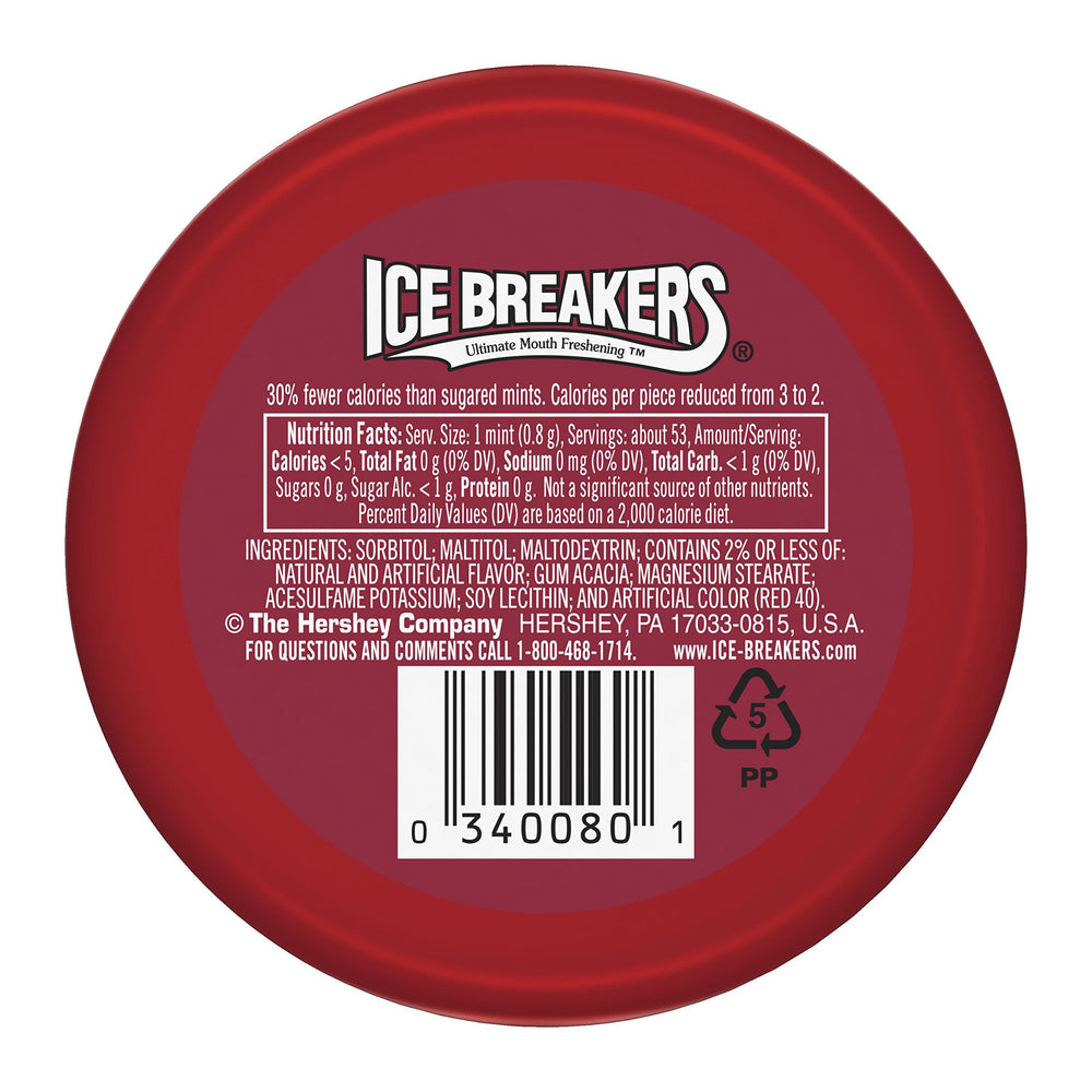 Ice Breakers Cinnamon Mints car refresh for quick on the road pick me up.