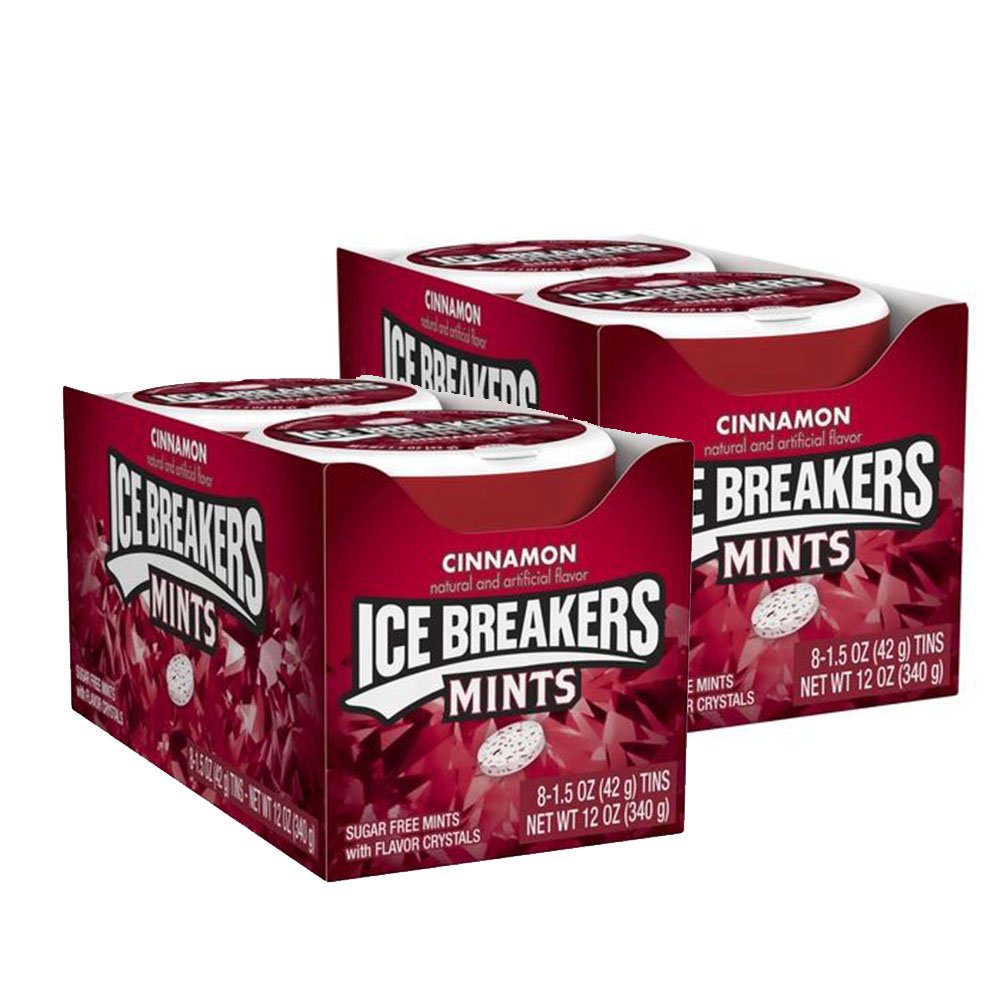 Ice Breakers Cinnamon Mints pocket container for convenient freshness on the move.