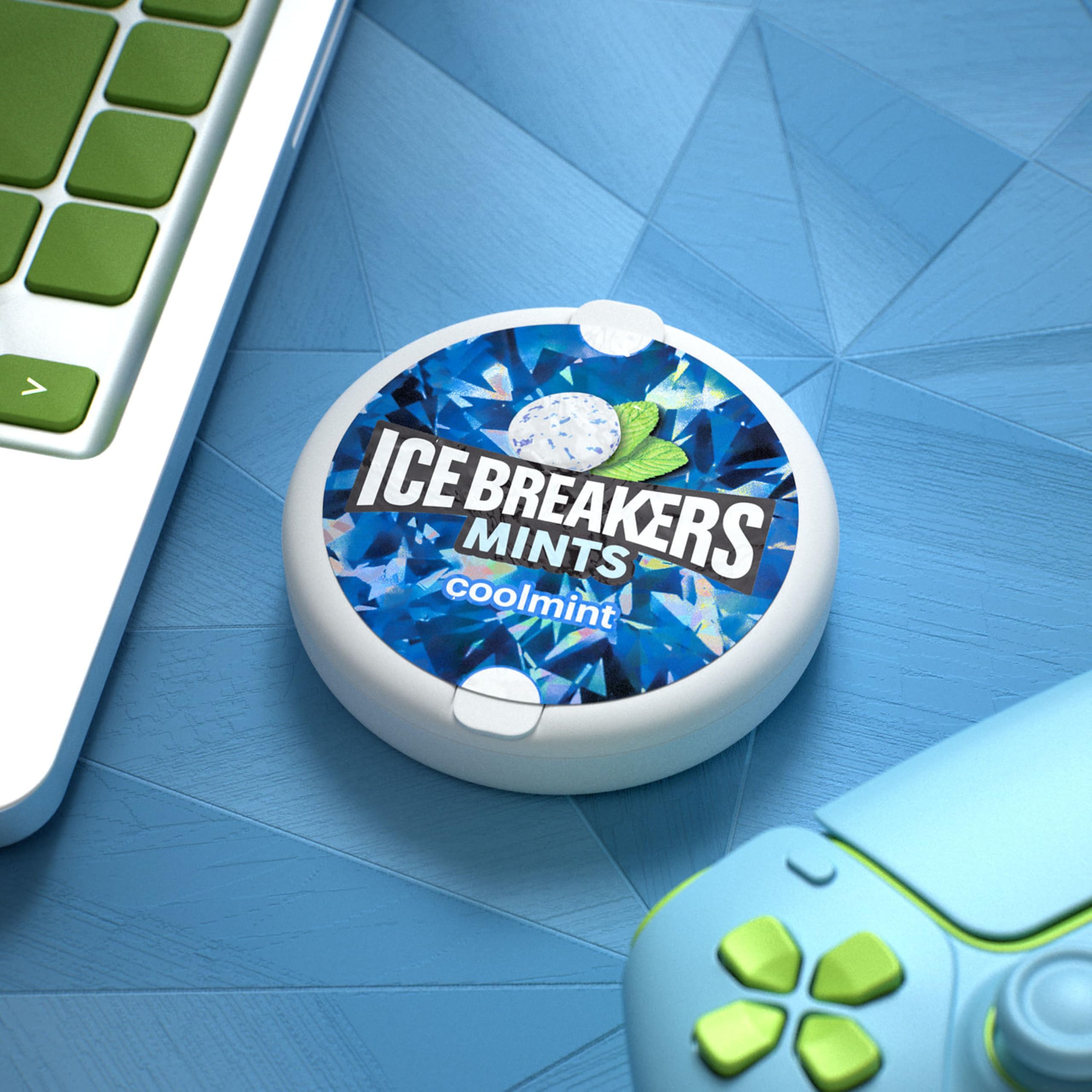 Ice Breakers Coolmint tin in car glovebox enables on-demand freshness.