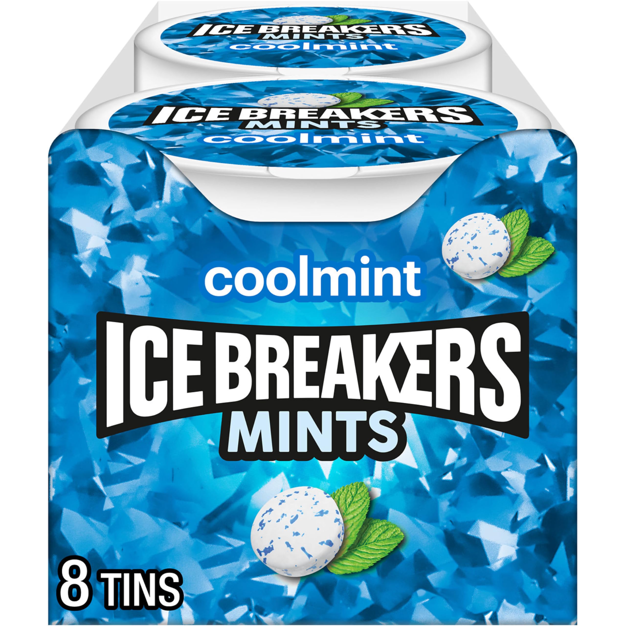 Ice Breakers Coolmint tins collection showing portable breath refreshment.