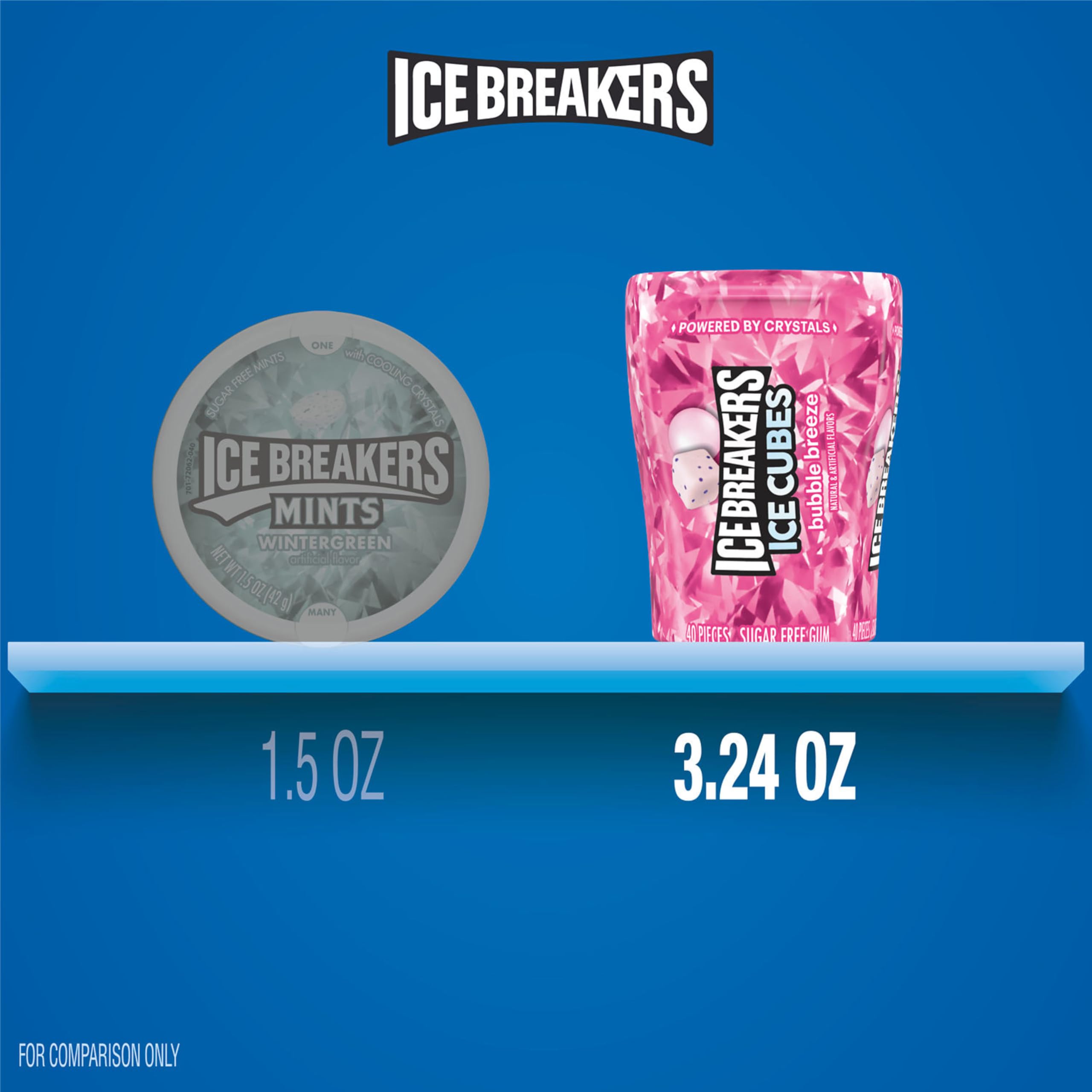 ICE BREAKERS Ice Cubes Bubble Breeze in a backpack for portable freshness