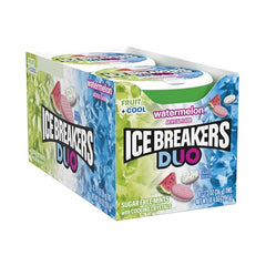 Ice Breakers Duo mint tin in hand for on-the-go breath refreshment