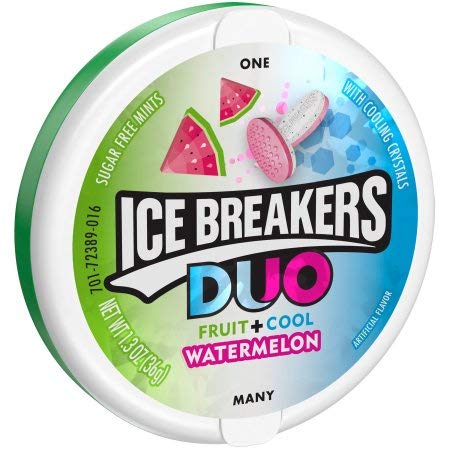 Ice Breakers Duo Watermelon Mints pack on the go offering sugar-free freshness